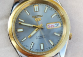 Vintage Seiko5 Automatic 7S26 caliber 21-jewels Grey Dial Two tone Japan made Mens Watch (USED)