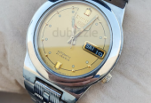 Seiko5 Automatic 7S26 caliber 21-jewels Golden Dial Japan made Mens Watch (USED)