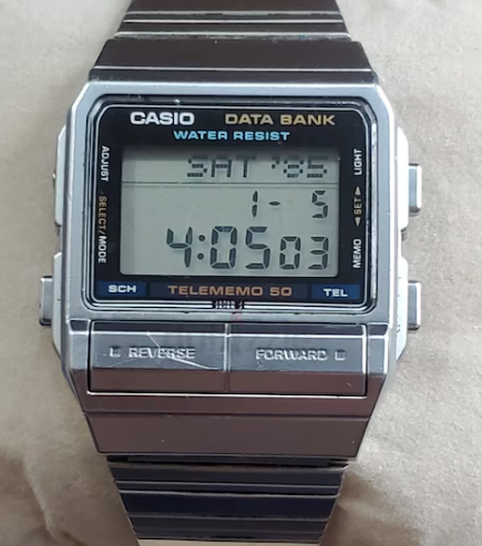 Vintage 1980s Casio Data Bank Digital DB – 520 made in Korea watch (USED) 1 piece