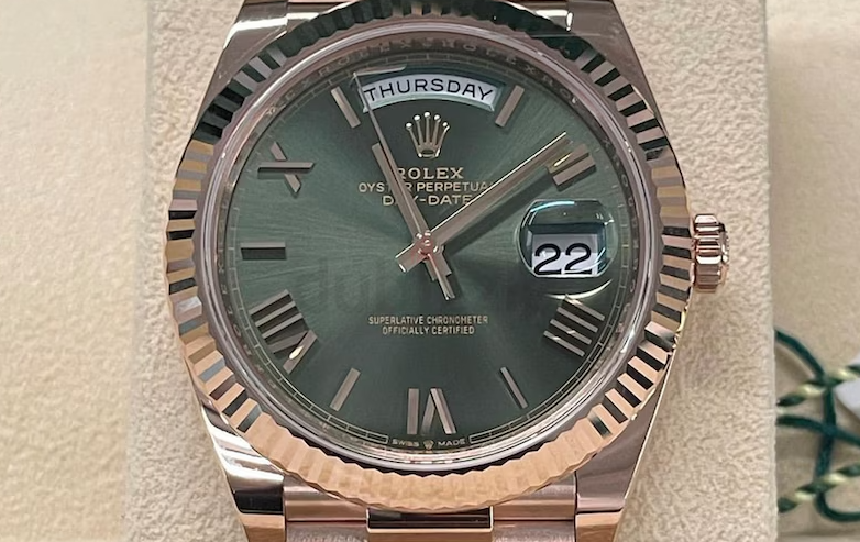 Rolex Daydate Olive Rose Gold