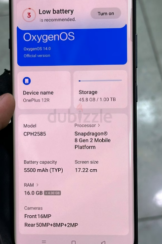 ONEPLUS 12R GREY COLOR 1TB STORAGE Posted 2 days ago