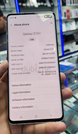 SAMSUNG S10 PLUS 8GB/128GB TRA UAE VERSION DUAL SIM