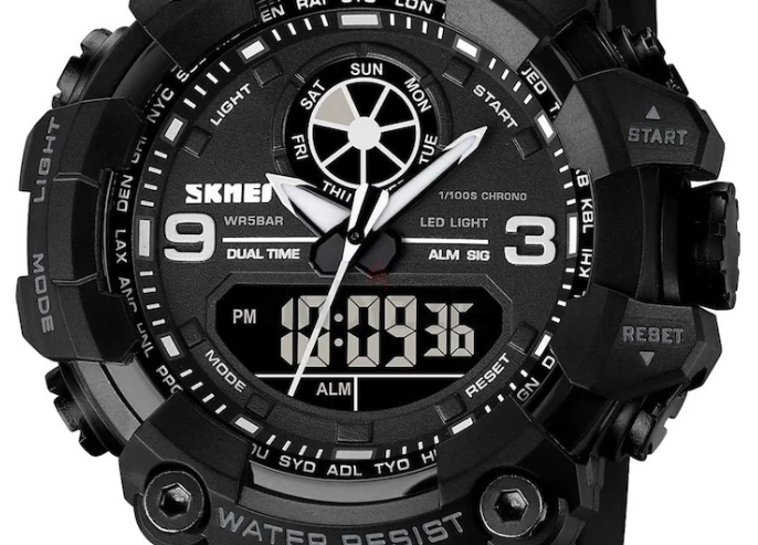 Mens Analog Digital Dual Display Sports Watches Military Multifunctional 50M Waterproof LED Watch wi