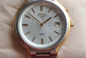 Rare Vintage Seiko Auto Quartz caliber 5M22 Stainless Steel Two tone Japan made Mens Watch(USED)