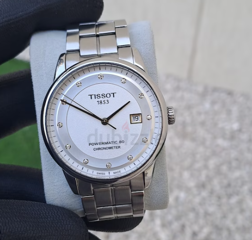 TISSOT POWERMATIC 80 ModelT086.408.11.016.00 DIAMOND DIAL WATCH POLISHED link short can used strap