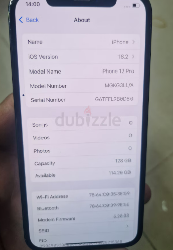 Iphone 12pro 128GB waterproof pin dot