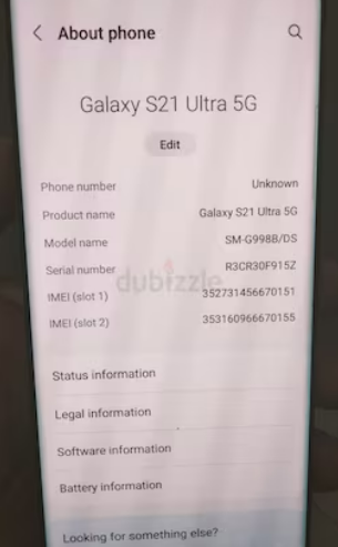 Samsung S21 Ultra 256 – 12GB Physical Dual Sim