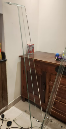 2 heavy glass floor lamps for 2000