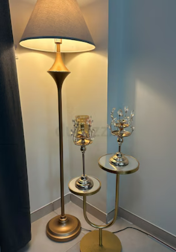 Home centre Lamp and accent table set (including candle holder)