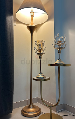 Home centre Lamp and accent table set (including candle holder)