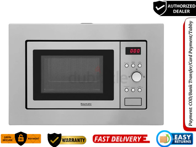 Baumatic 20L Built-In Microwave Oven 1100W, Brand New Warranty