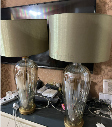 Pair of lamps glass