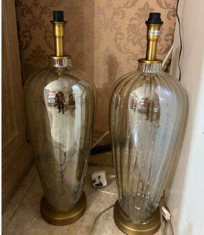 Pair of lamps glass