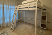 Great Offer ! STORA White Loft Bed Frame, 140×200 cm with Mattress