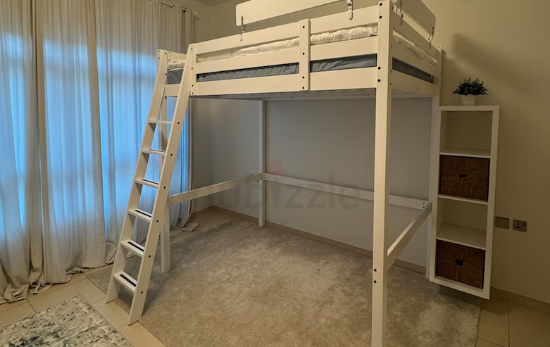 Great Offer ! STORA White Loft Bed Frame, 140×200 cm with Mattress