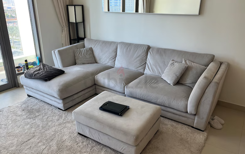 Grey L shape sofa. Very comfy