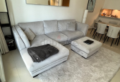 Grey L shape sofa. Very comfy