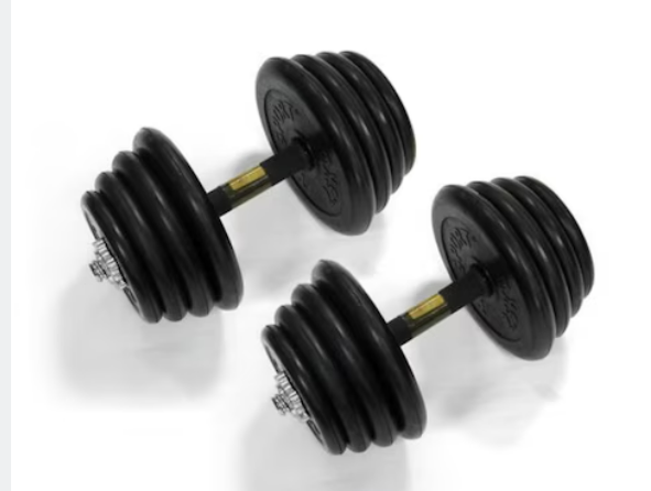 Rubber coated adjustable dumbbells 30kg