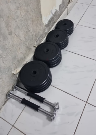 Rubber coated adjustable dumbbells 30kg