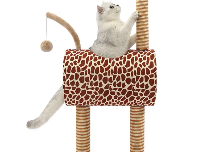 Cat stretching tree animal giraffe design