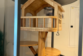 Big cat tree with litter box under