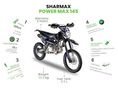 SHARMAX Power Max 145 with WARRANTY (pitbike, dirt bike , اندورو، دراجات الطرق الوعرة) |1855