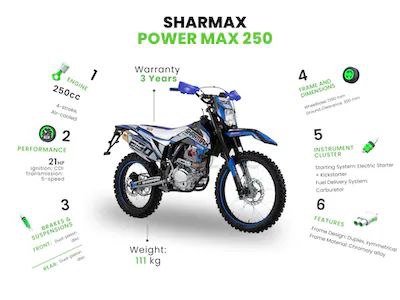 SHARMAX Power Max 250 with WARRANTY (enduro, dirt bike , اندورو، دراجات الطرق الوعرة) |1831