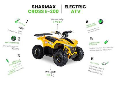 SHARMAX Cross E-200 (kids electric quad bike, atv , دراجة رباعية،) |1805