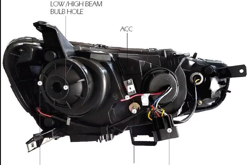 New – Led Headlights for Mitsubishi Lancer EVO X Sedan 2008-2020, Plug-and-play