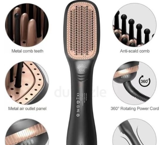 3 in 1 Hair Dryer Brush Straightener Brush, Professional 1200W Powerful Ceramic Tourmaline Ionic