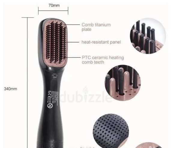 3 in 1 Hair Dryer Brush Straightener Brush, Professional 1200W Powerful Ceramic Tourmaline Ionic