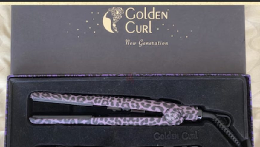 Golden curls Titanium plates hair straightener new