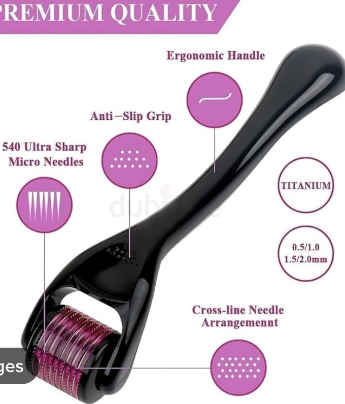 Tools Derma Roller 0.5mm with 540 Titanium Needles : Skin Rejuvenation, Hair Growth, and Cellulite