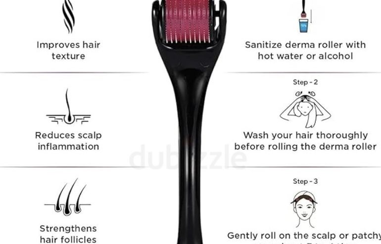 Tools Derma Roller 0.5mm with 540 Titanium Needles : Skin Rejuvenation, Hair Growth, and Cellulite