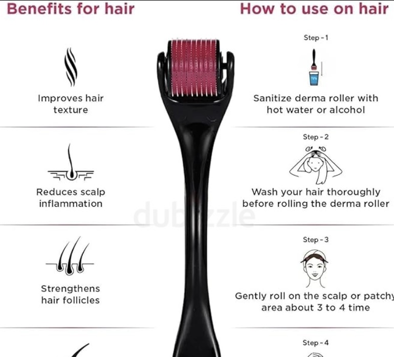 Tools Derma Roller 0.5mm with 540 Titanium Needles : Skin Rejuvenation, Hair Growth, and Cellulite