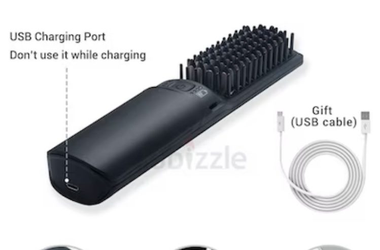 Premium Rechargeable Beard Mini Straightener Brush