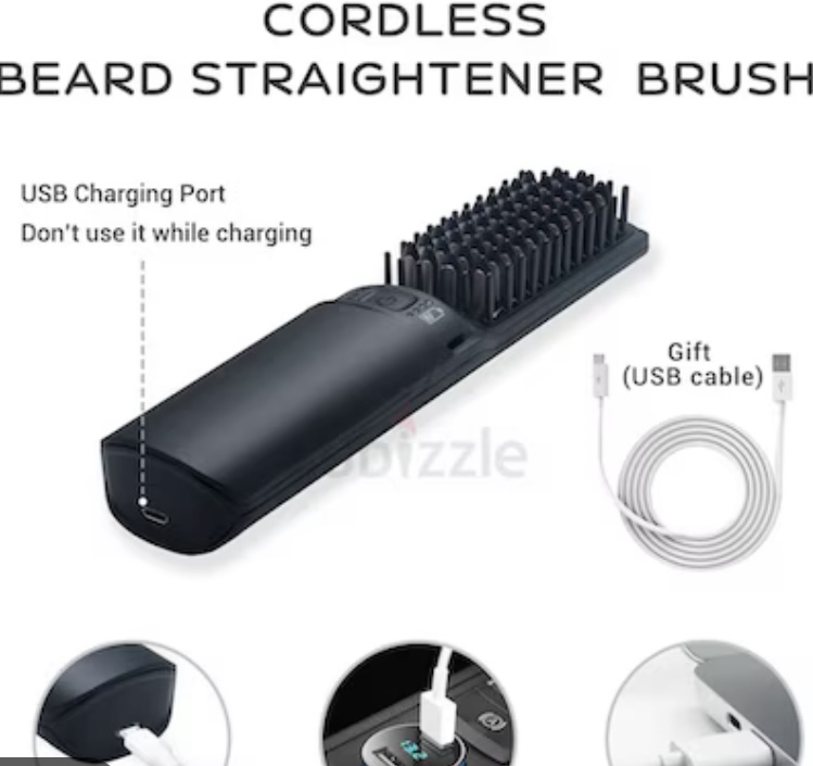Premium Rechargeable Beard Mini Straightener Brush