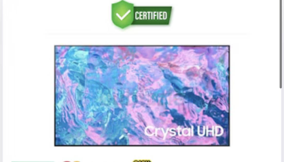 Samsung 65 Smart TV – 4K – 1 Year Warranty