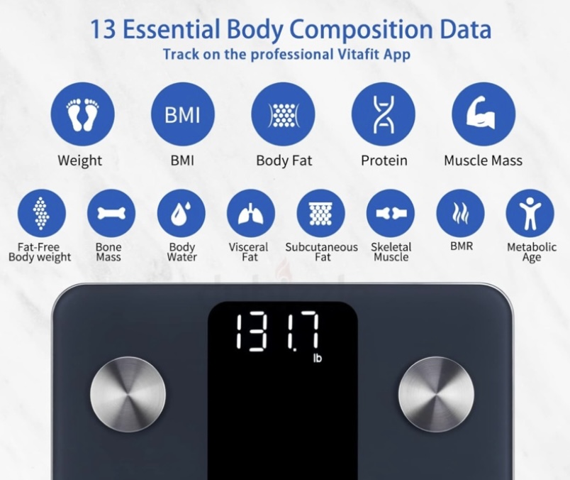 Vitafit Smart Bathroom Scale for Body Weight and Fat