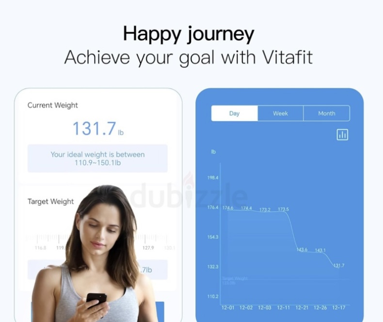 Vitafit Smart Bathroom Scale for Body Weight and Fat