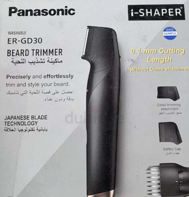 Panasonic ER-GD30-K421 i-Shaper Beard Trimmer, Black – Pack of 1