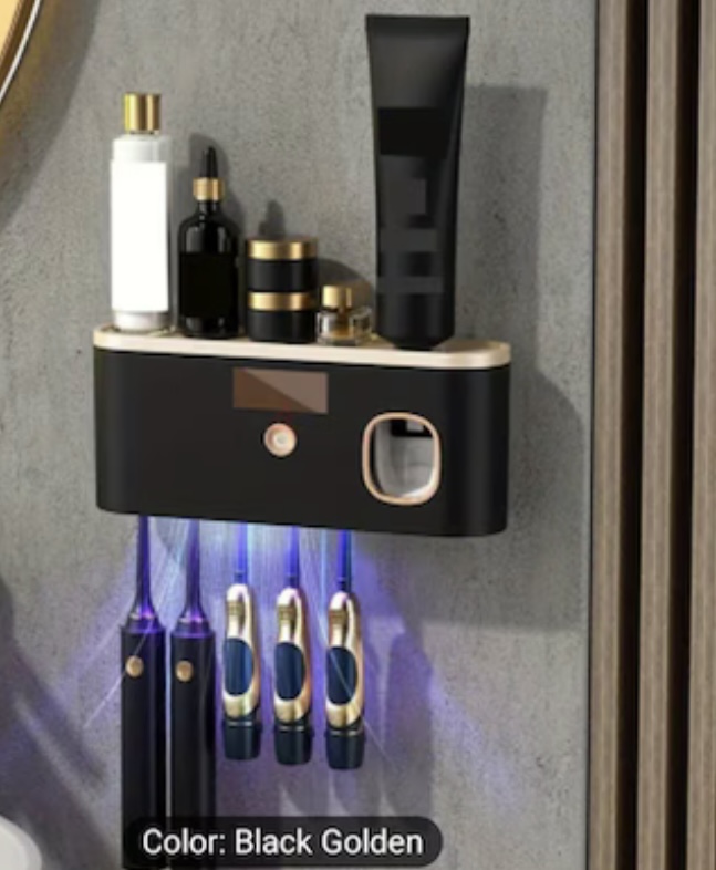 Smart UV Sterilization Toothbrush Holder with Toothpaste Dispenser