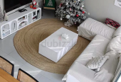 Ivory concrete coffee table by CB2