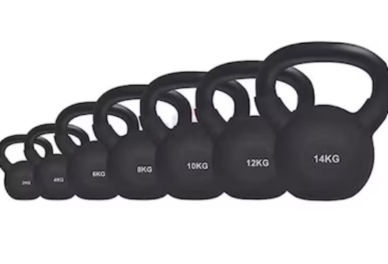 FULL SET Of 7 Kettlebells from 2KG to 14KG Cast Iron Rubber Coated Kettlebells