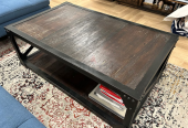 Solid Wood and Metal Coffee Table