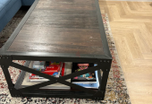 Solid Wood and Metal Coffee Table