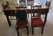 Marina Wooden Dining Set (6 Chairs)