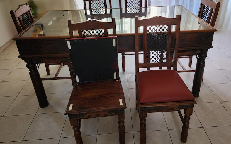 Marina Wooden Dining Set (6 Chairs)