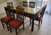 Marina Wooden Dining Set (6 Chairs)