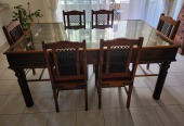 Marina Wooden Dining Set (6 Chairs)